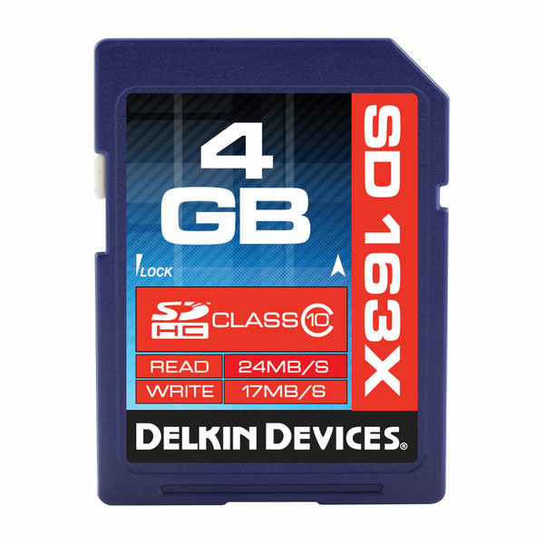 Delkin 4GB Class 10 SDHC 4ГБ SDHC Class 10 карта памяти