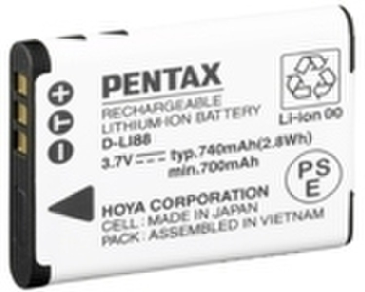 Pentax D-LI88 Литий-ионная (Li-Ion) 740мА·ч 3.7В аккумуляторная батарея
