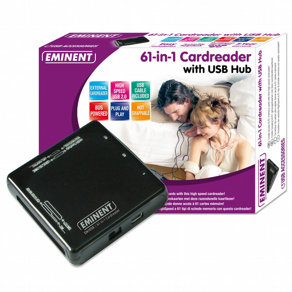 Eminent USB 61-in-1 Cardreader Black card reader