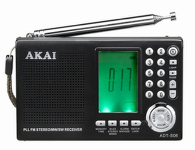 Akai World receiver Digital Schwarz Radio