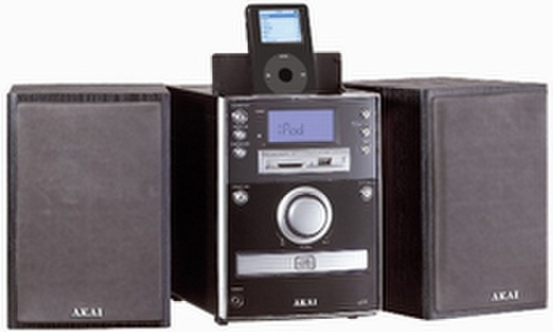 Akai Radio + CD-player + iPod docking Personal CD player Black
