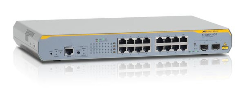 Allied Telesis AT-X210-16GT Управляемый L2+ Gigabit Ethernet (10/100/1000) Серый сетевой коммутатор