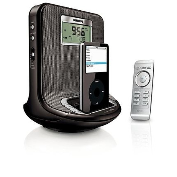 Philips Entertainment system + docking Часы Цифровой Черный радиоприемник