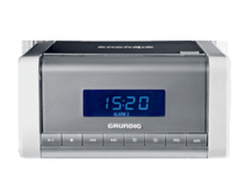 Grundig CCD 5600 SPCD Часы Cеребряный, Белый радиоприемник