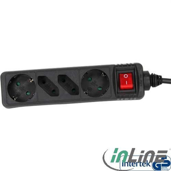 InLine 16441U 4AC outlet(s) 1.5m Black power extension