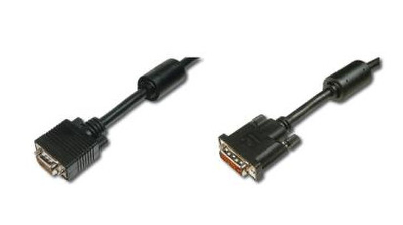ASSMANN Electronic DVI(24+5) - HD15 2.0m 2m DVI-I VGA (D-Sub) Schwarz Videokabel-Adapter