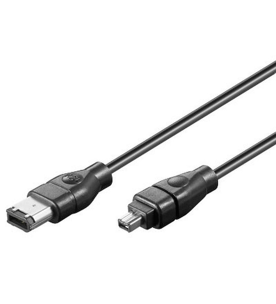 Wentronic FireWire+ 400 6P/4P 1.8m SB 1.8m 6-p 4-p Black firewire cable