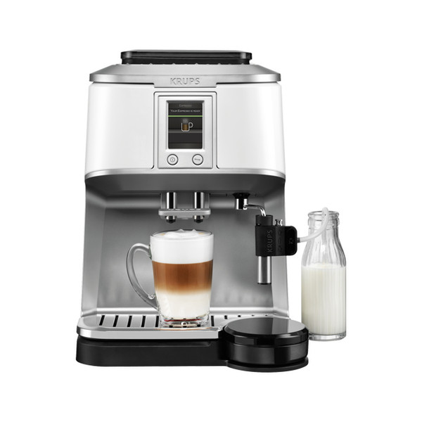 Krups EA 8441 Espresso machine 1.7л 12чашек Нержавеющая сталь, Белый кофеварка