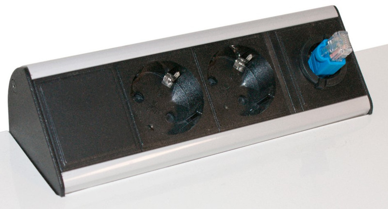 Kondator 935-I2M0 2розетка(и) Алюминиевый, Черный распределительный щит питания