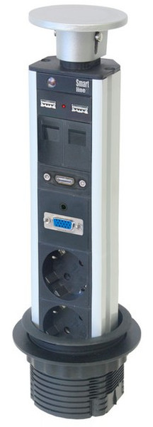 Kondator 935-P2DC 2AC outlet(s) Aluminium,Black power distribution unit (PDU)