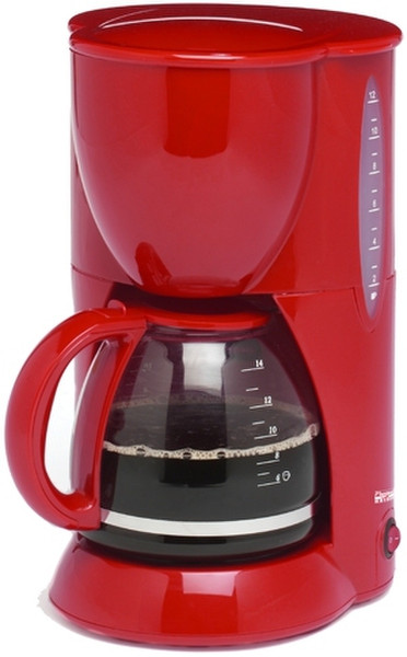 Bestron DBH8827 Drip coffee maker 1.2L 12cups Red coffee maker