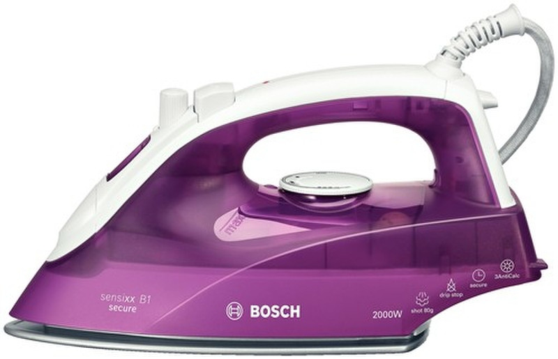 Bosch TDA2630 Trocken- & Dampfbügeleisen Palladium-Sohle 2100W Violett Bügeleisen