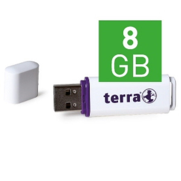 Wortmann AG TERRA USBee USB2.0 8GB 14/4 8ГБ USB 2.0 Белый USB флеш накопитель