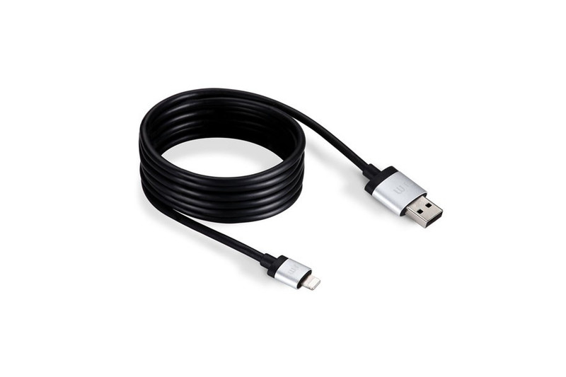 JustMobile AluCable 1.5m USB A Lightning Schwarz