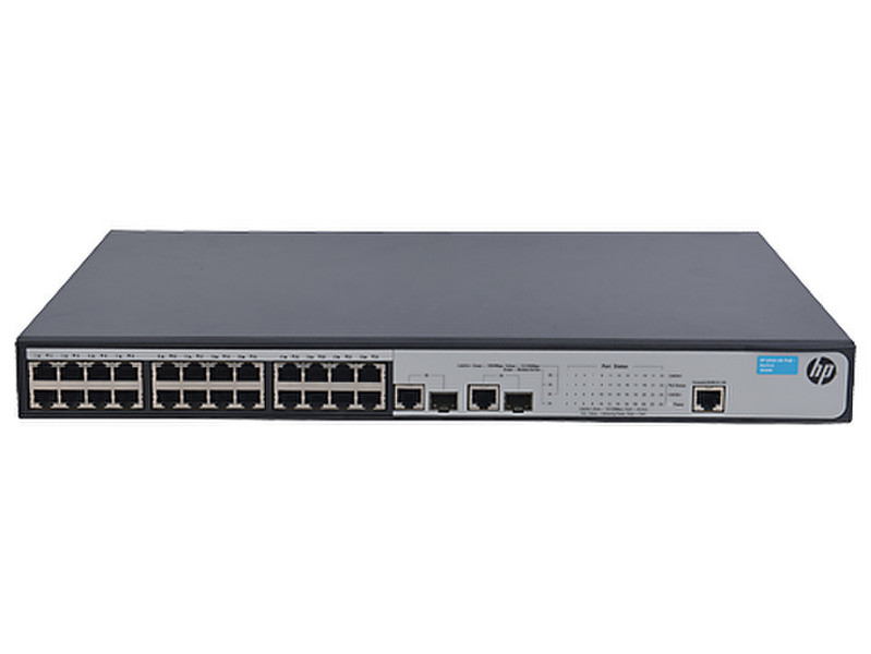 Hewlett Packard Enterprise 1910-24-PoE+ Управляемый L3 Fast Ethernet (10/100) Power over Ethernet (PoE) 1U Черный, Серый