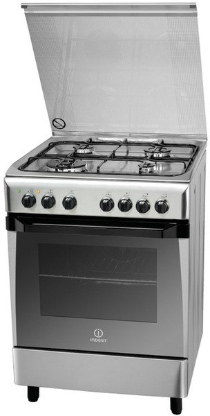 Indesit KN6T62SA(X)/I S Freistehend Gas hob A Edelstahl Küchenherd