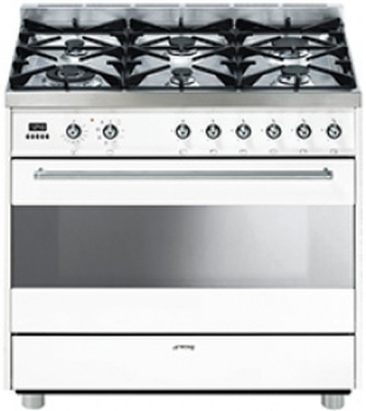 Smeg C9GMB1 Freestanding Gas hob B White cooker