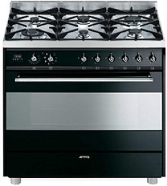 Smeg C9GMN1 Freistehend Gas hob B Schwarz Küchenherd