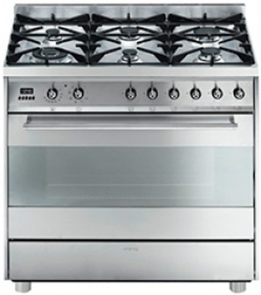 Smeg C9GMX1 Freestanding Gas hob B Stainless steel cooker