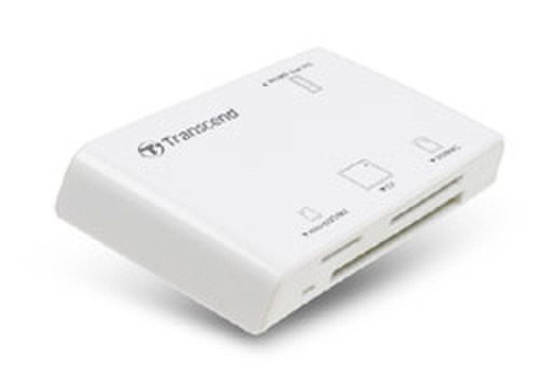 Transcend Multi-Card Reader P8 USB 2.0 Белый устройство для чтения карт флэш-памяти
