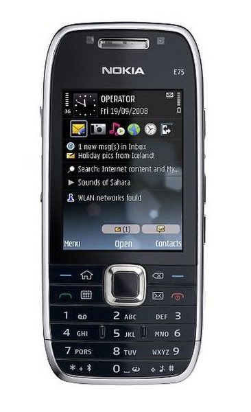 Nokia E75 Одна SIM-карта Черный, Cеребряный смартфон