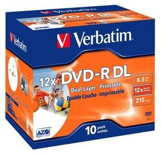 Verbatim DVD-R Dual Layer Inkjet Printable 12x 8.5GB DVD-R DL 10pc(s)