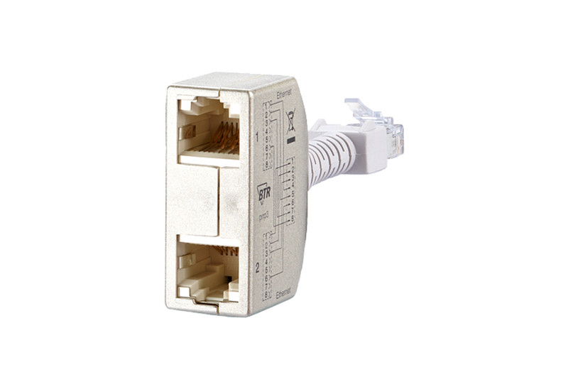 METZ CONNECT 130548-03-E RJ45 RJ45 x 2 Cеребряный кабельный разъем/переходник