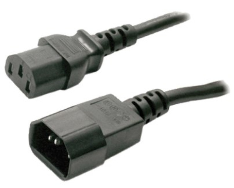 Omenex 491141 2.5m C13 coupler C14 coupler Black power cable