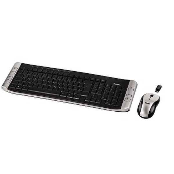 Hama Wireless Keyboard/Mouse Set RF3000 Беспроводной RF QWERTY клавиатура