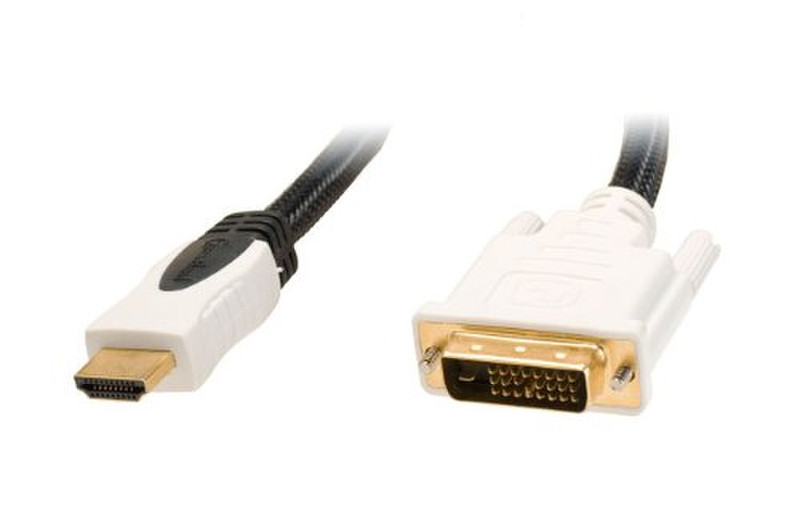 Connectland CL-CAB31008 DVI-D HDMI Черный, Белый кабельный разъем/переходник