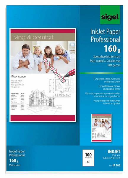 Sigel IP383 A3+ (330x483 mm) Matte White inkjet paper