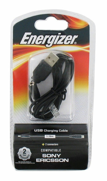 Energizer LCHECUSBFRSE2 1.2м USB A Черный кабель USB