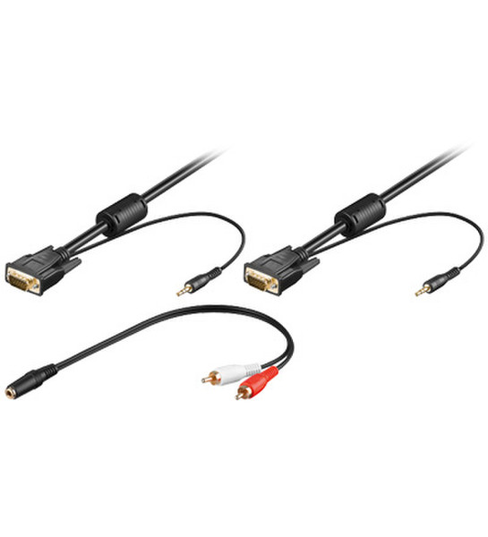 Mercodan 248071 1.8m VGA (D-Sub) + 3.5mm VGA (D-Sub) + 3.5mm Black