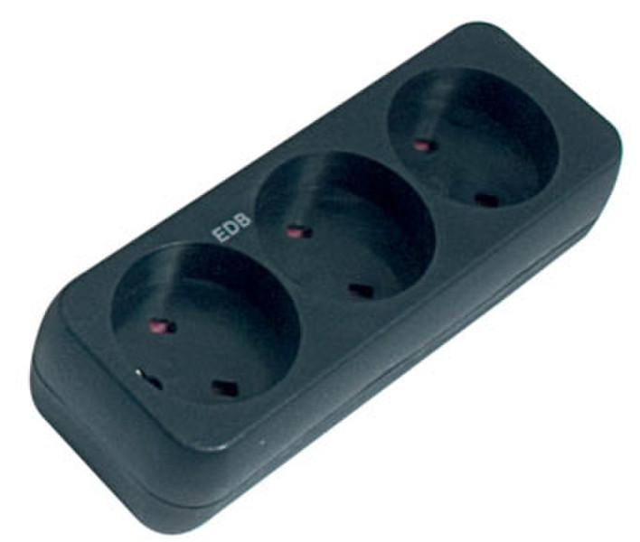 Mercodan 983330 3AC outlet(s) 3m Black power extension