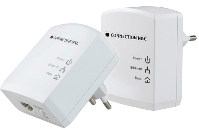 Connection N&C LPLE200-NANO 200Mbit/s Eingebauter Ethernet-Anschluss Weiß PowerLine Netzwerkadapter