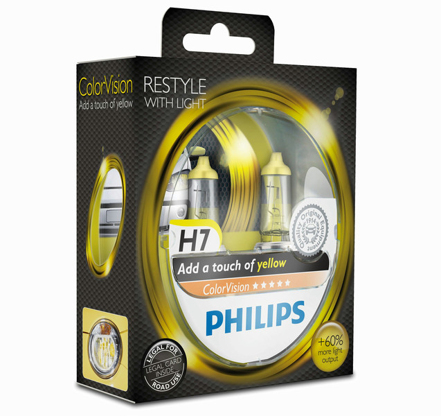 Philips ColorVision Yellow car headlight bulb 12972CVPYS2