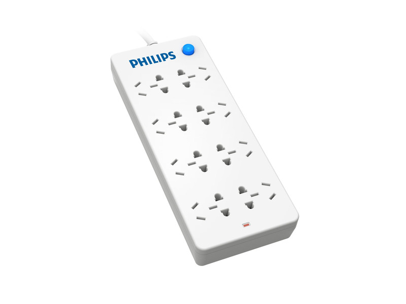 Philips SPS7830B/93 Для помещений 8розетка(и) 3м Белый удлинитель