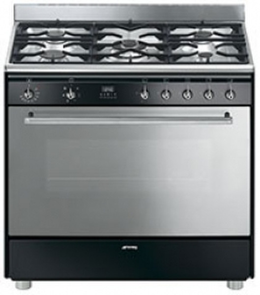 Smeg GA91N Freestanding Gas hob B Black cooker