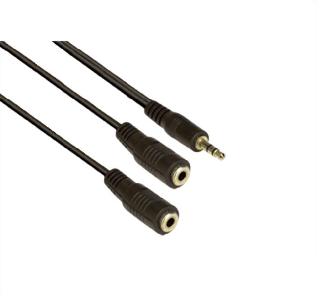 VCOM CV203 0.2м 3.5mm 2 x 3.5mm Черный аудио кабель
