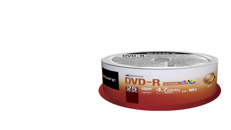 Sony 25DMR47PP 4.7ГБ DVD-R 25шт чистый DVD