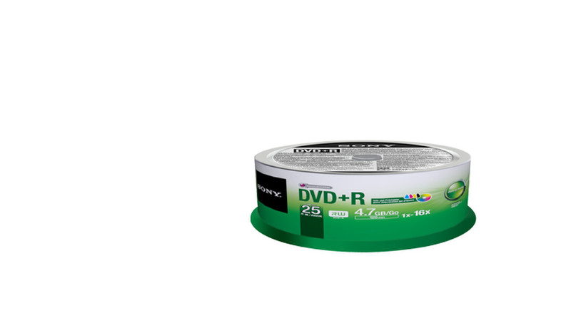 Sony 25DPR47PP 4.7ГБ DVD+R 25шт чистый DVD