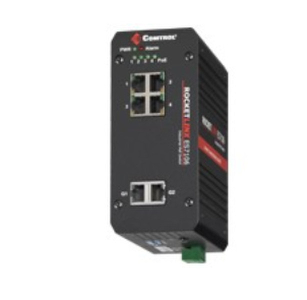 Comtrol RocketLinx ES7106-VB Неуправляемый Fast Ethernet (10/100) Power over Ethernet (PoE) Черный