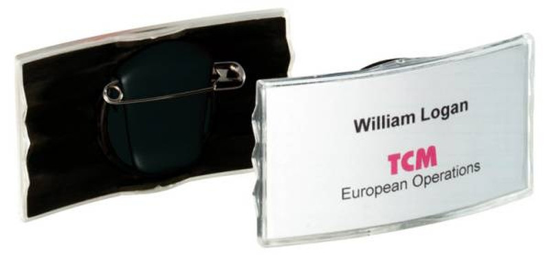 Durable Convex Name Badge with Combi Clip 25шт