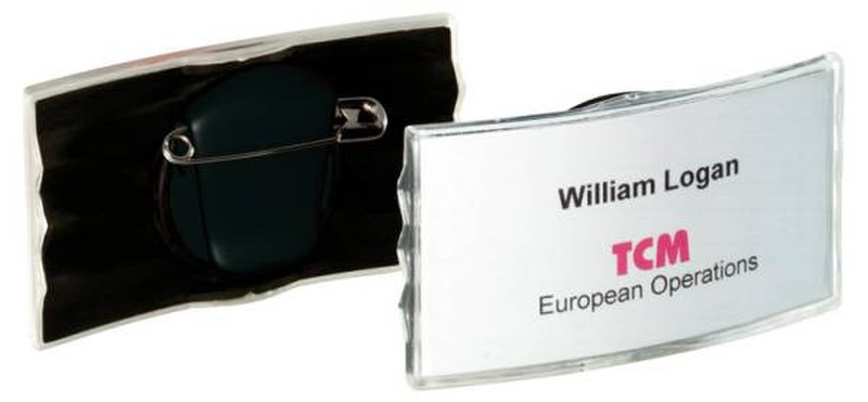 Durable Convex Name Badge with Combi Clip 25pc(s)