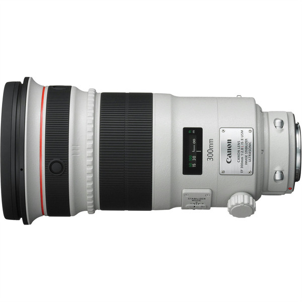 Canon EF 300mm F/2.8L IS II USM SLR Telephoto lens Schwarz, Weiß