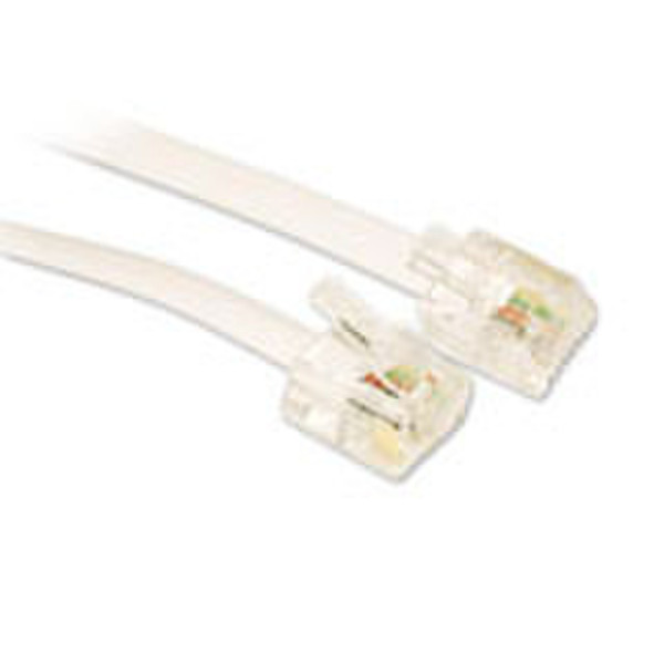Advanced Cable Technology RJ12 - RJ12 cable, White 5.0m 5m Weiß Telefonkabel