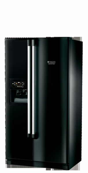 Hotpoint MSZ826 DF/HA freestanding Black side-by-side refrigerator
