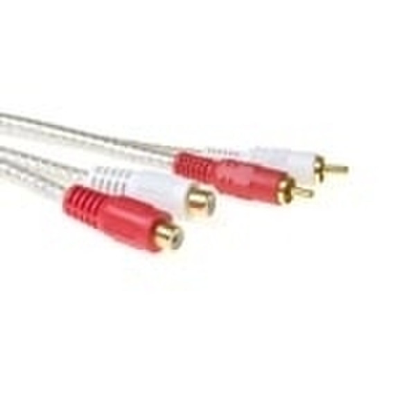 Intronics Stereo Audio cable 2x Cinch M - 2x Cinch F 10.0m 10m Audio-Kabel