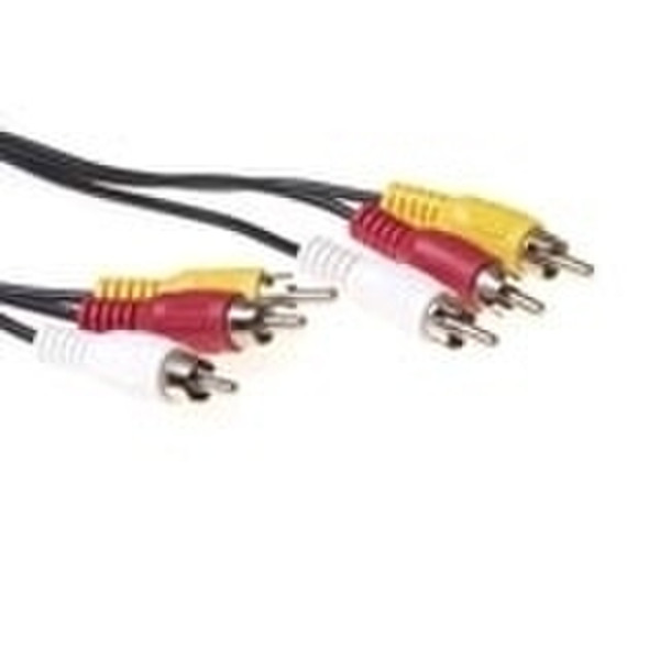 Intronics AV Connection Cable 3x Cinch Male - 3x Cinch Male 10.0m 10m Schwarz Composite-Video-Kabel