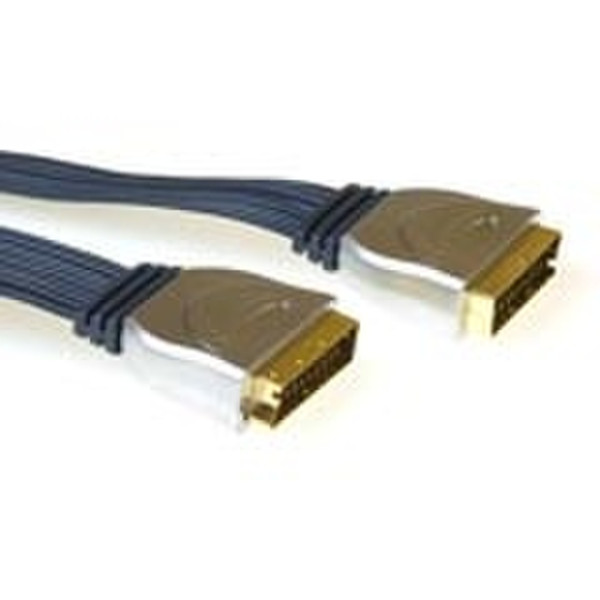 Intronics Scart flatcable Scart - Scart, High Quality 2.0m 2м SCART (21-pin) SCART (21-pin) Черный SCART кабель